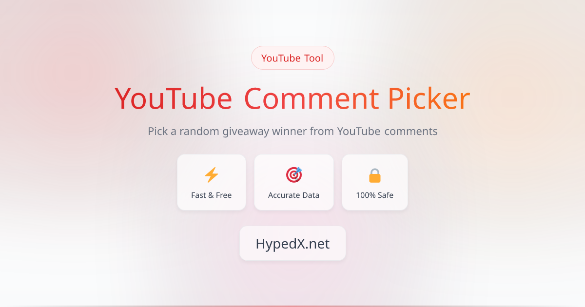 YouTube Comment Picker - Random Giveaway Winner Picker | Free | HypedX