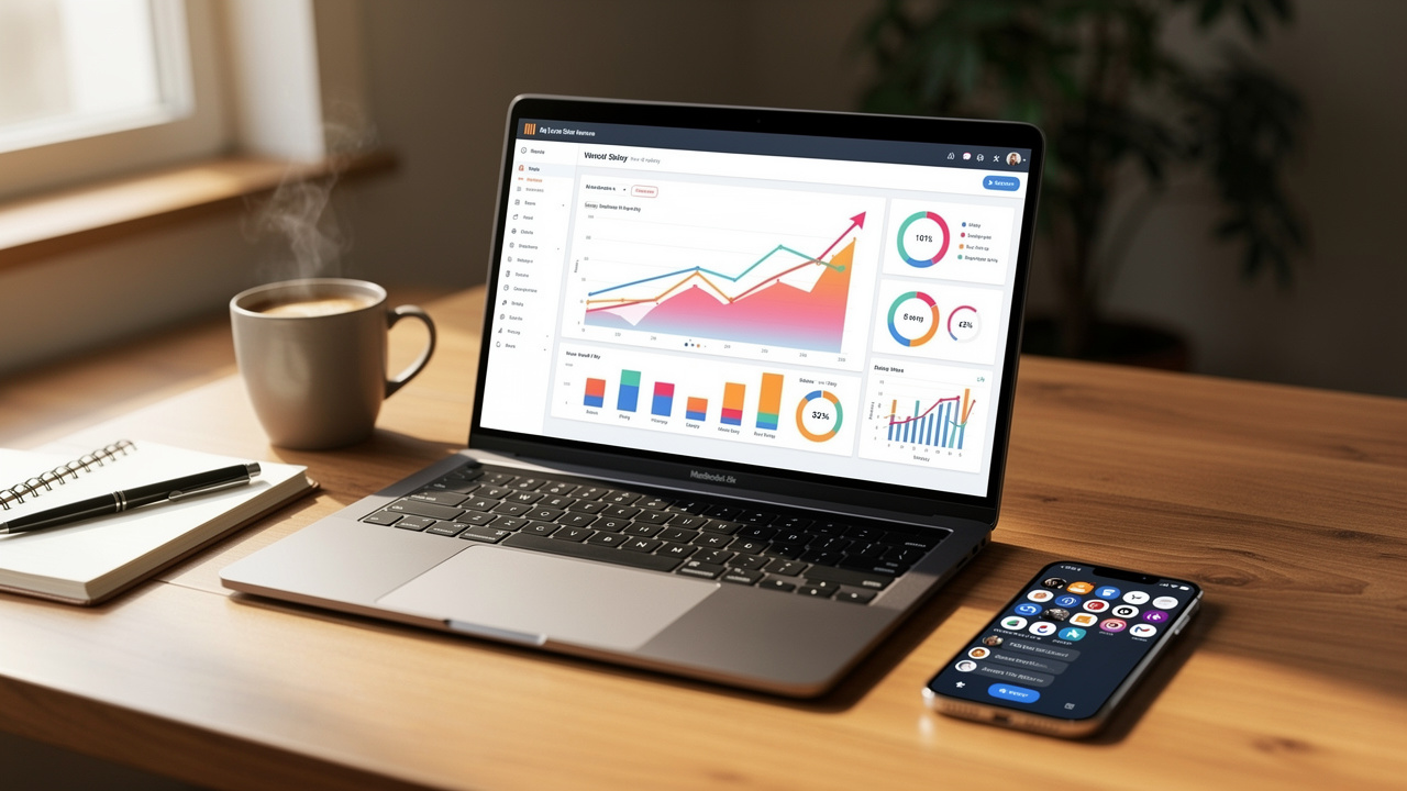 YouTube analytics showing growth and engagement metrics