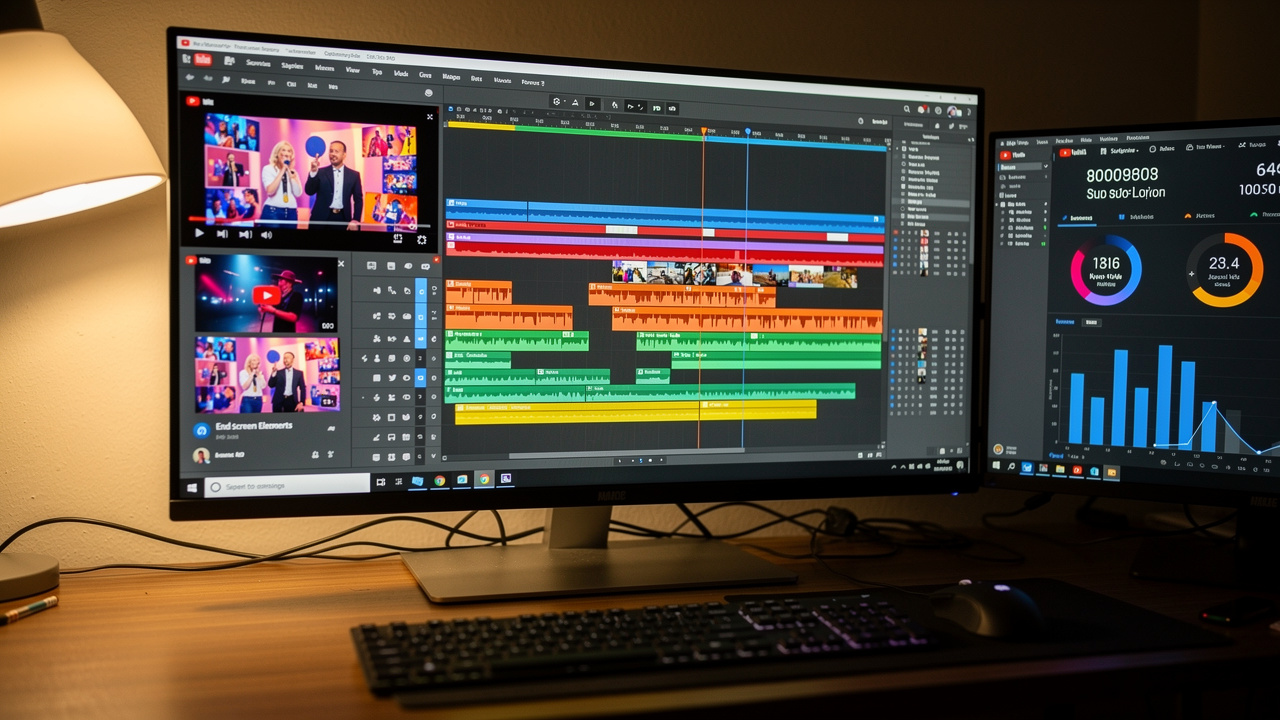 Video editing software with YouTube end screens